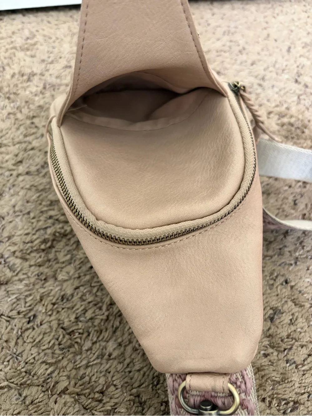 Antik Kraft Tasha Webbing Strap Sling Bag Crossbody Rose